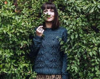 Crochet Sweater Pattern PDF - Semarah Sweater - textured sweater pattern in English