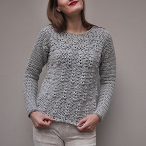 Crochet Sweater Pattern PDF - Rye Bread Sweater - crochet crew neck pullover pattern in English