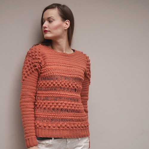 Crochet Sweater Pattern PDF Overly Sweater Textured - Etsy Australia