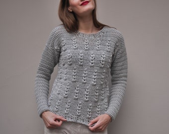 Crochet Sweater Pattern PDF - Rye Bread Sweater - crochet crew neck pullover pattern in English