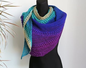 Crochet Shawl Pattern PDF - Rallidae Shawl - modèle de châle accessoire au crochet en anglais