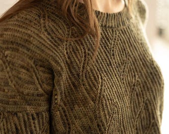 Crochet Sweater Pattern – Novembris Cabled sweater (PDF Pattern)