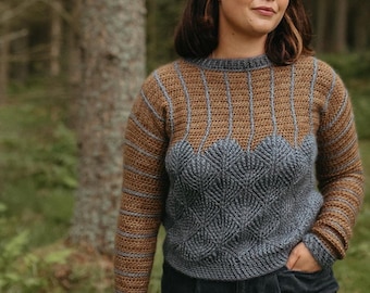 Crochet Sweater Pattern PDF - Sivu Sweater - textured sweater pattern in English