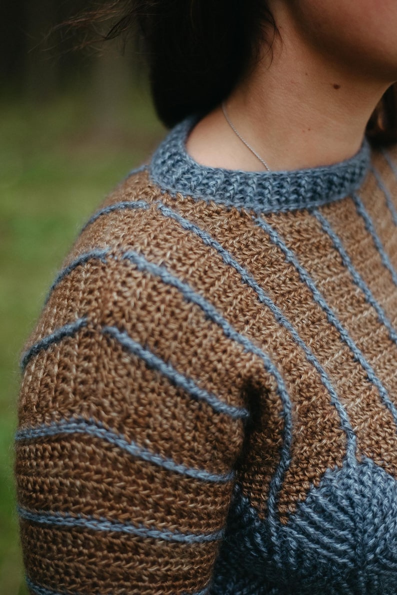 Crochet Sweater Pattern PDF Sivu Sweater textured sweater pattern in English image 7