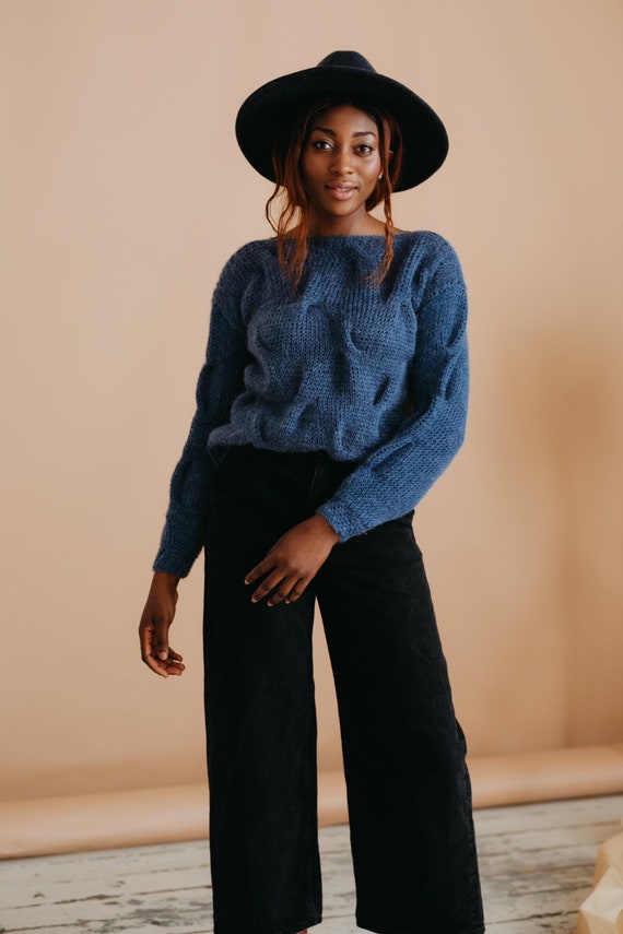 Tunisian Crochet Sweater Pattern: Nakts Cabled Design (PDF) - Etsy