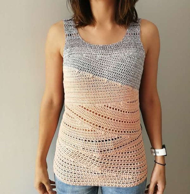 Crochet Top Pattern PDF Slide Tank Top crochet pattern Womens Girls Summer sleeveless tank top crochet pattern in English image 7