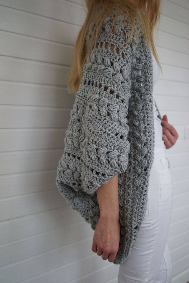 crochet black cardigan