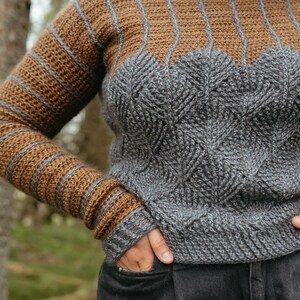 Crochet Sweater Pattern PDF Sivu Sweater textured sweater pattern in English image 5