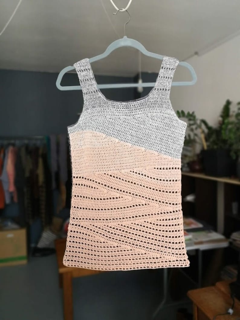 Crochet Top Pattern PDF Slide Tank Top crochet pattern Womens Girls Summer sleeveless tank top crochet pattern in English image 1