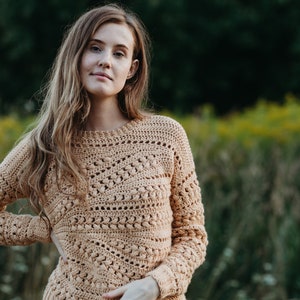 Crochet Sweater Pattern PDF Sensum Sweater cabled sweater pattern in English image 4