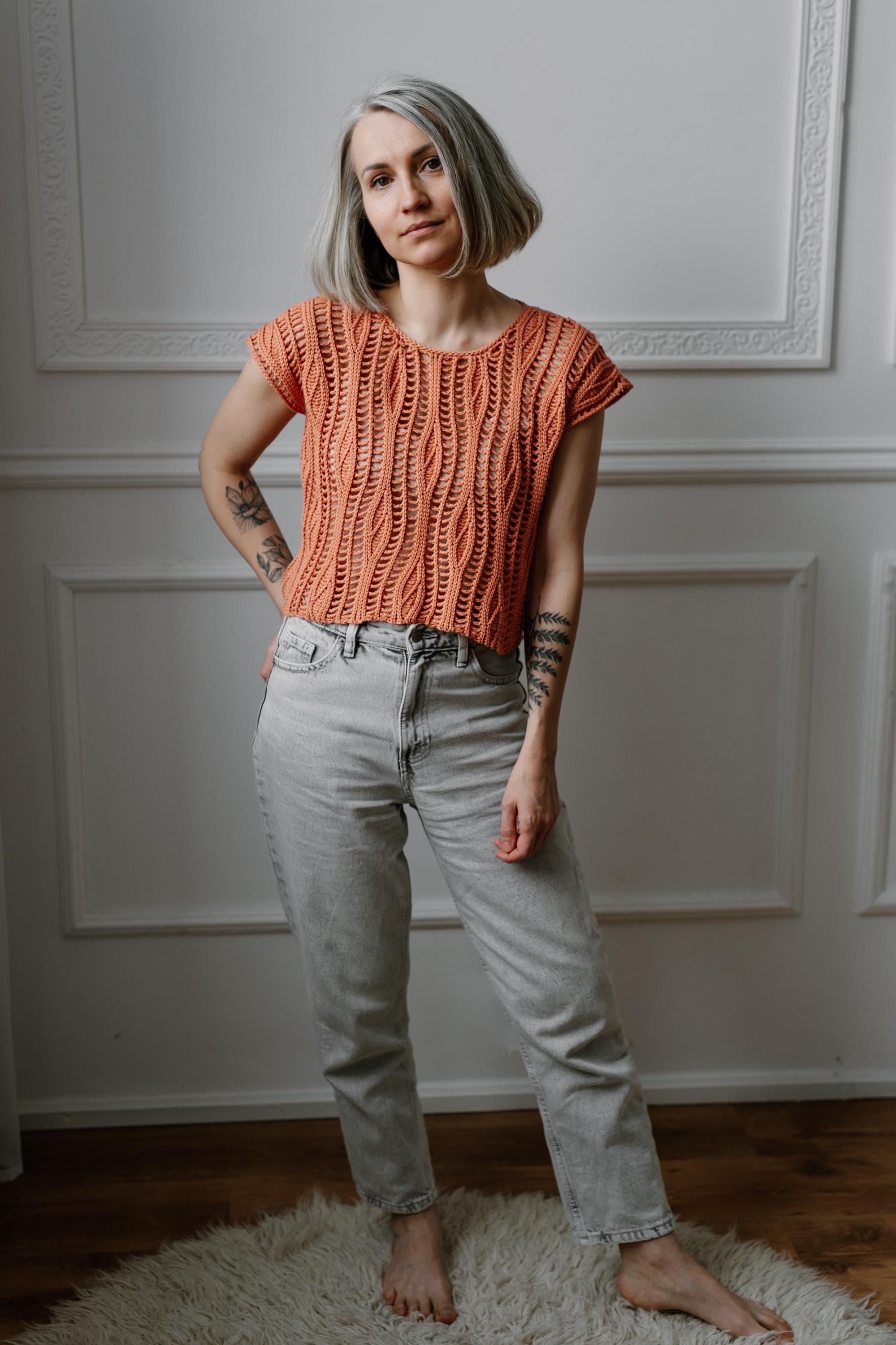 Crochet Lace Flow Top Pattern – Summer Top PDF (english, German