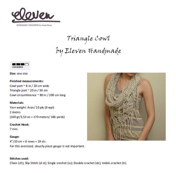 Crochet Cowl Pattern Pdf Triangle Cowl Electronic Pdf File Etsy Canada Crochet Cowl Pattern Pdf Triangle Cowl Electronic Pdf File Etsy Canada