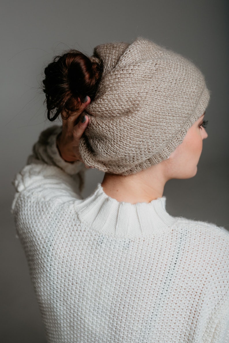 Crochet Hat Pattern PDF Pylos Tunisian Hat reversible tunisian crochet twisted beanie pattern adult baby hat in English image 2