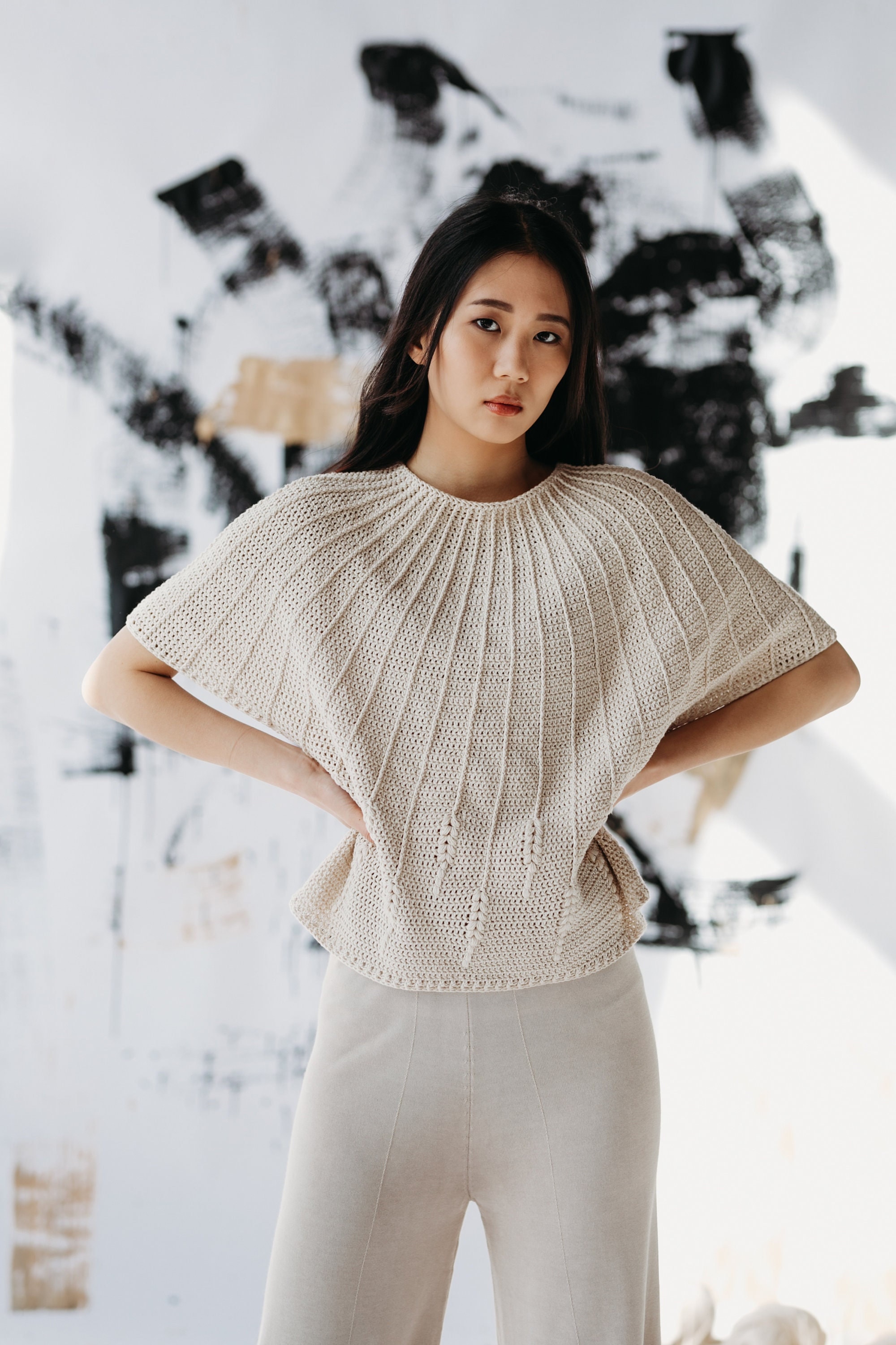 Crochet Top Sweater Pattern: Round Lace Yoke (PDF) - Etsy