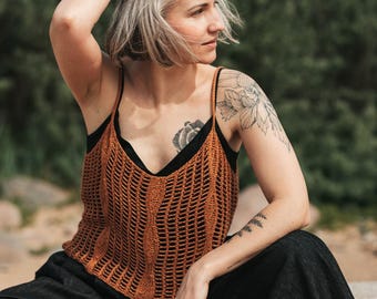 Flow Cami Top Crochet Pattern – lace camisole pattern (PDF Pattern - English, German, French, Danish)