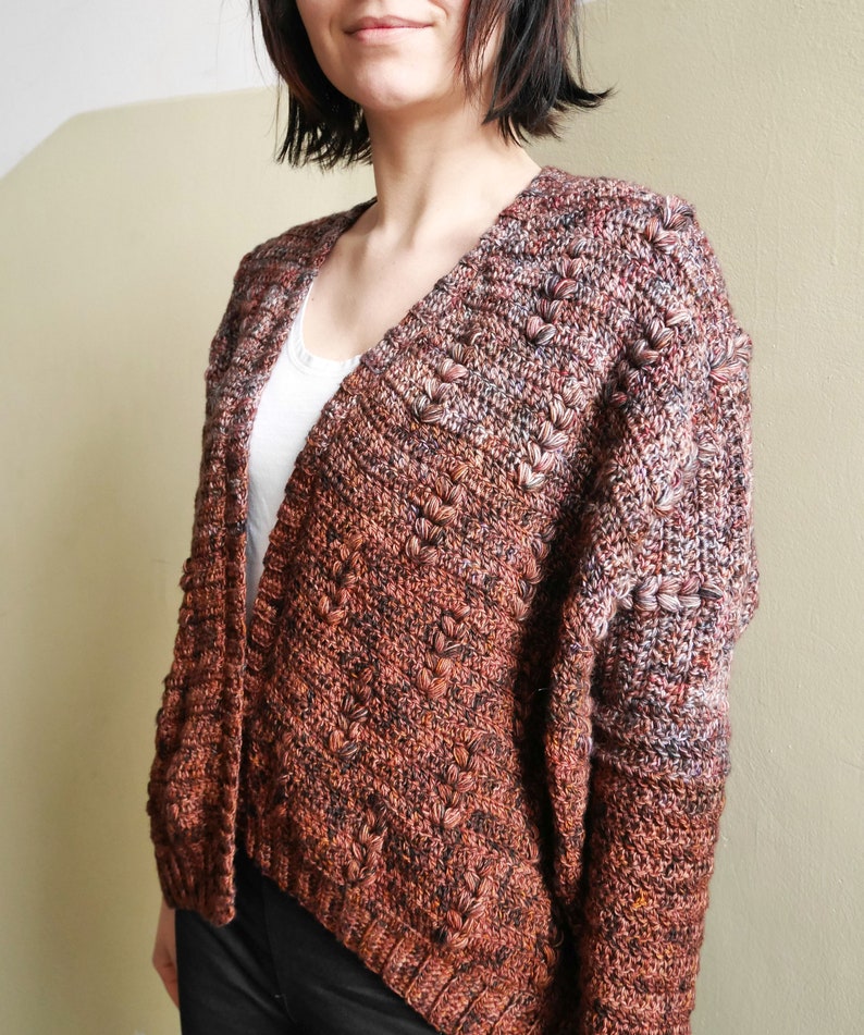 Crochet Cardigan Pattern PDF Rye Bread Cardigan bat wing cardigan jacket pattern in English image 5