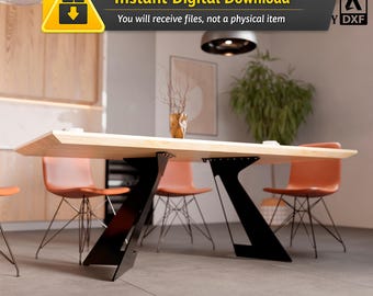 Plano DXF para patas de mesa DIY: Diseño de muebles modernos (Descarga digital con guía de montaje)