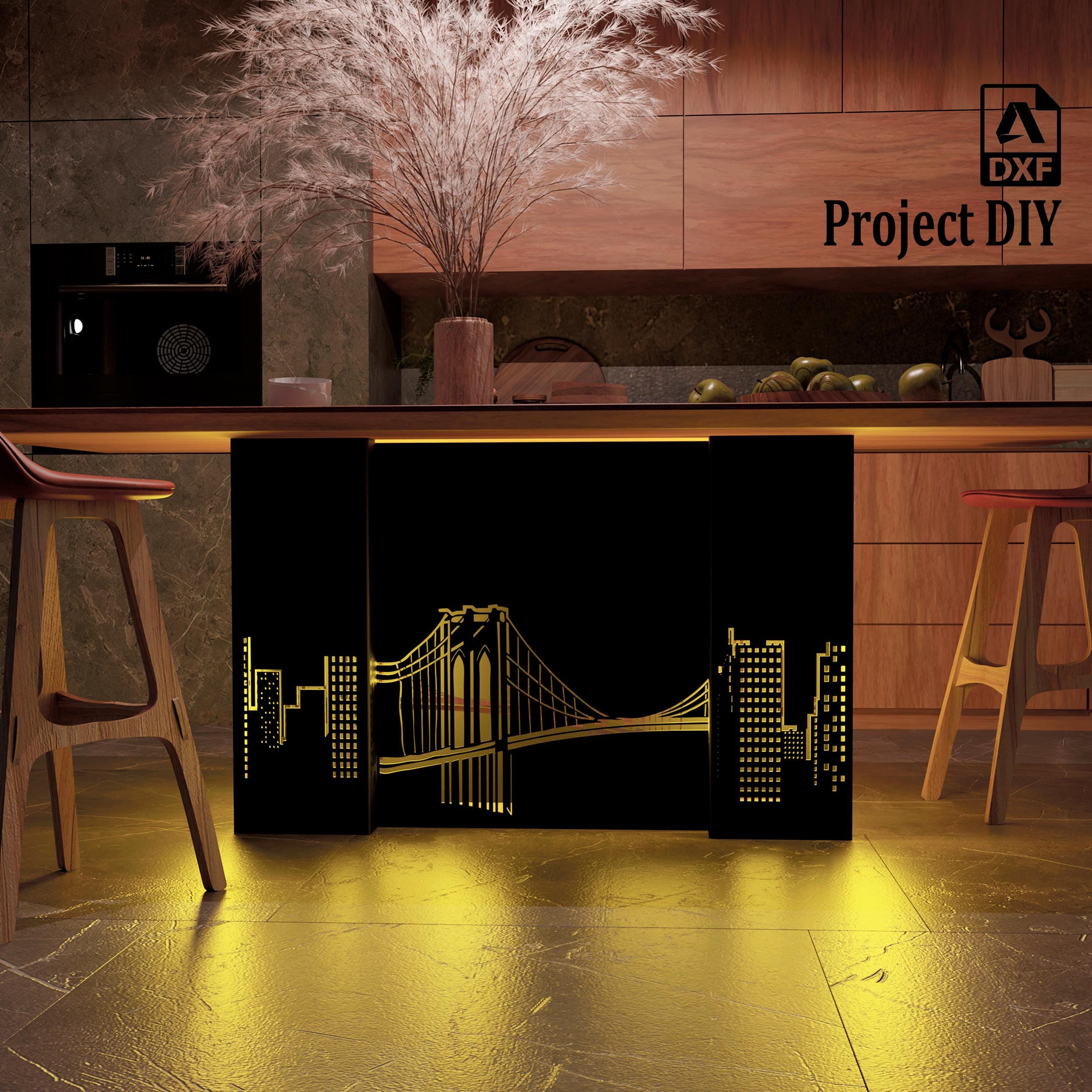 Urban NYC Table With Skyline & Bridge | Digital Furniture Project | 3 ...
