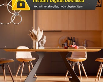 DIY Table Legs DXF Plan: Modern Furniture Design (Digital Download with Assembly Guide)