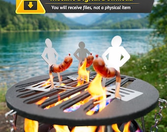 Funny Sausage Grill Holder DXF File, BBQ Gag Gift (Digital Download)