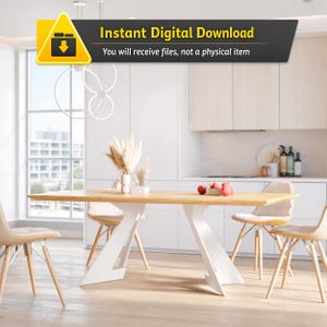 Z-vormige metalen tafelpoten, CNC-lasergesneden plattegronden (DXF-bestand)