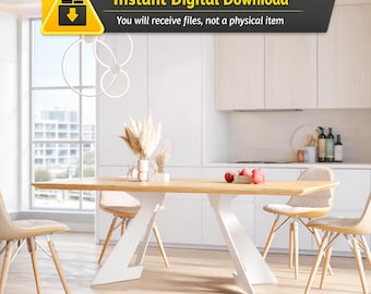 Patas de mesa metálicas en forma de Z, planos cortados con láser CNC (archivo DXF)