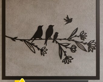 Pieza de arte mural de metal como regalo para padres. Archivo DXF cortado con láser con el símbolo familiar.