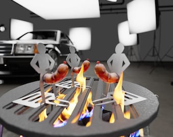 Soporte para salchichas de barbacoa con forma de hombre, soporte de acero inoxidable para brochetas de parrilla, regalo divertido para él.