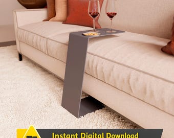 С-Shaped Metal Side Table DXF File + renders for e-commerce | Modern Minimalism | Instant Download Project