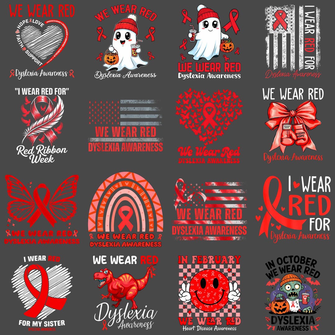 We Wear Silver Ribbon Support Dyslexia PNG, Awareness Sublimation ...