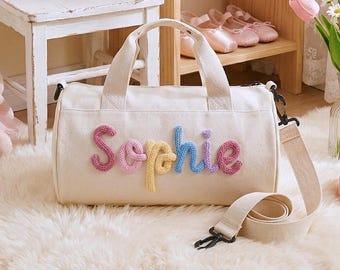 Personalized Kids Dance Bag, Gymnastics Bag for Girls, Custom Name Ballet Duffel, Kids Gym Bag with Name, Girl's Recital Gift