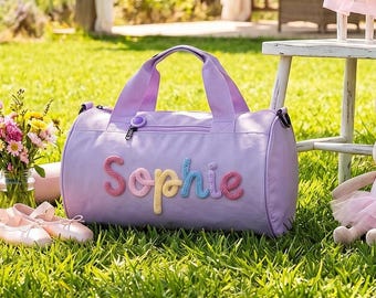 Bolsa de baile infantil personalizada, bolsa de ballet con nombre personalizado para niñas, bolsa de deporte para niños pequeños con nombre, regalo personalizado para damita de honor, bolsa de gimnasio infantil