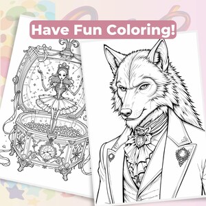 Gothic Fantasy Coloring Book 60 Pages | Vamp Romantic & Midnight Masquerade | Printable Adult Colouring Pages