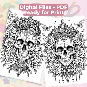 Gothic Fantasy Coloring Book 60 Pages | Vamp Romantic & Midnight Masquerade | Printable Adult Colouring Pages