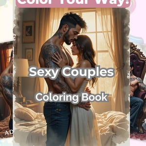 Steamy Adult Couples Coloring Book: 25 Romantic Line Art Pages - Digital PDF Download