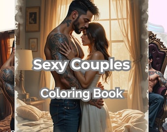 Libro para colorear para adultos (PDF): 25 páginas de arte lineal de romance oscuro, descarga digital