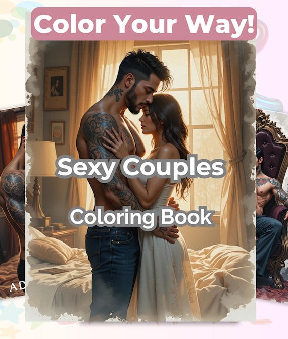 Adult Coloring Book PDF: 25 Dark Romance Line Art Pages Digital Download