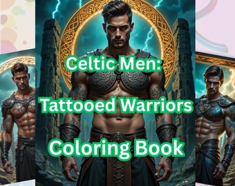 Kolorowanka Celtycki wojownik — Fantasy z tatuażami — Romantasy Braveheart Art PDF