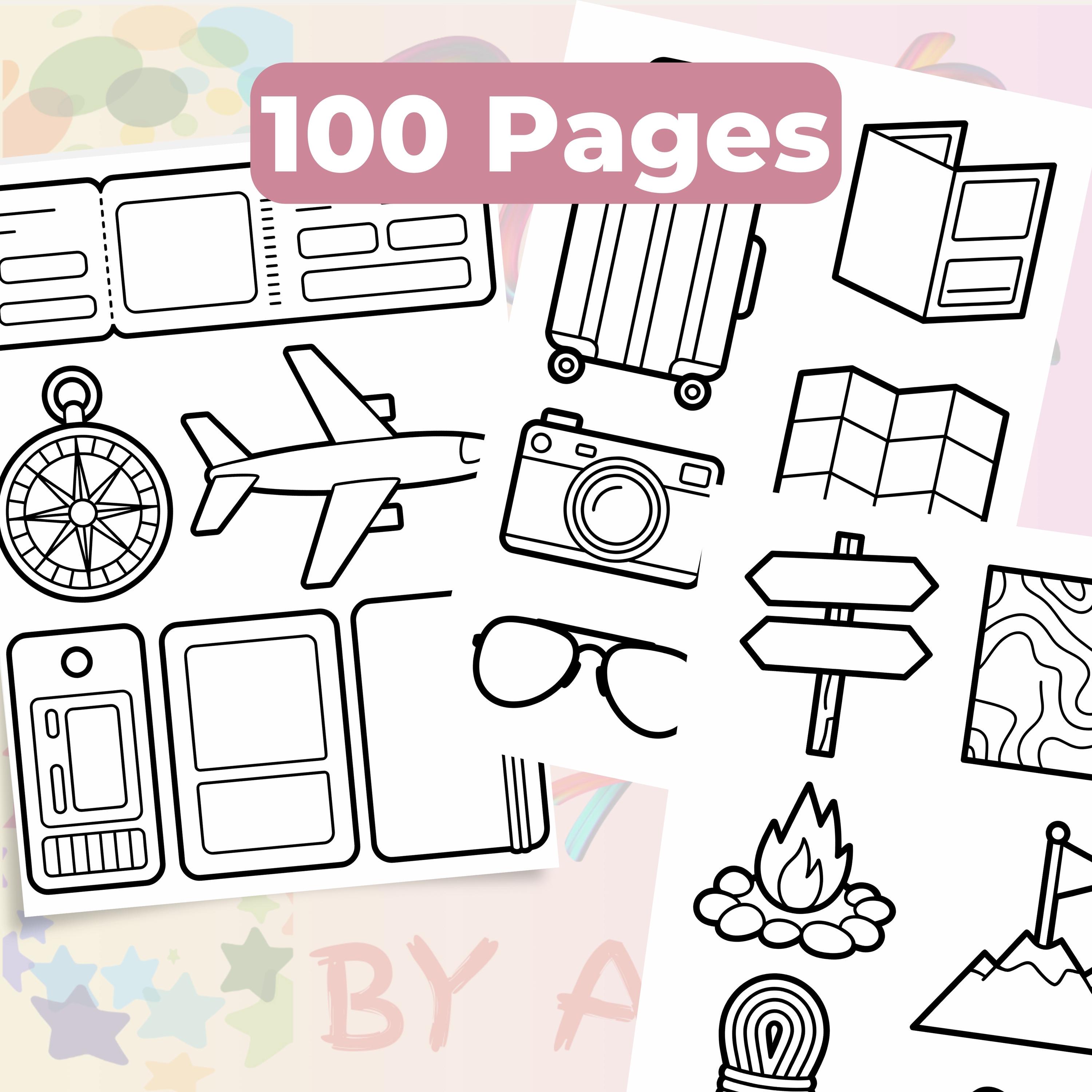 Printable Vision Board Cutouts Coloring Book | 100 Pages | Goals, Home ...