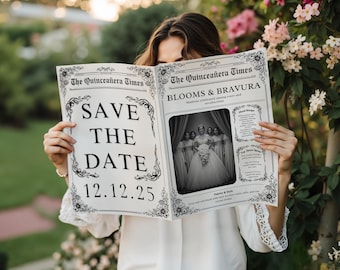 Personalized Save the Date Quinceañera Newspaper , Sweet 15 Announcement , Quince Save The Date Template , Sweet 16 save the date Invitation