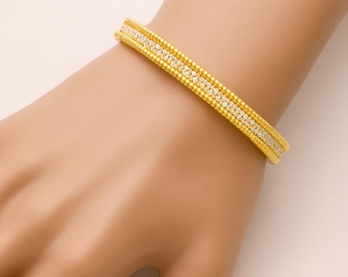 Diamond 18K Yellow Gold Bracelet 293 Natural Diamonds Totaling 3.20 Carats, Luxury Fine Jewelry Gift for Women, Anniversary Gift For