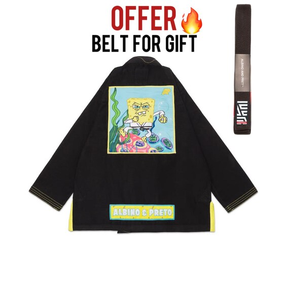 アルビノ＆プレト BJJ GI A&P x スポンジボブ 2 大人用 ブラック 