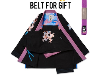 Albino and Preto Year of the Dragon Noreen Seabrook. NS. Black Kimono 450GSM Limited Edition Brazilin Jiu Jitsu Gi With Belt For Gift