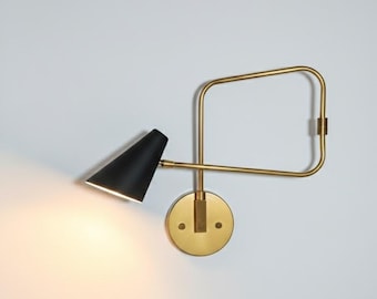 Wandleuchte inspiriert von klassischen Stilnovo und italienischem Lichtdesign Focus Lights Swing Arm