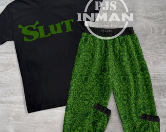 Shrek Slut Pajamas Set, Shrek Slut Pajamas Gifts, Family Pajamas Set For Adult And Kids, Custom Shrek Family Pajamas Set 2024