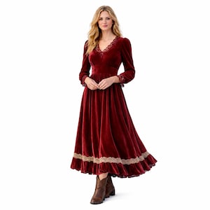 open lace back dress Amazon.com: cffvdiz Red,S, Womens Sexy Deep V Neck Western Cowgirl Dress  Casual Long Sleeve Ruffled Vintage Dress : Sports & Outdoors main image 0
