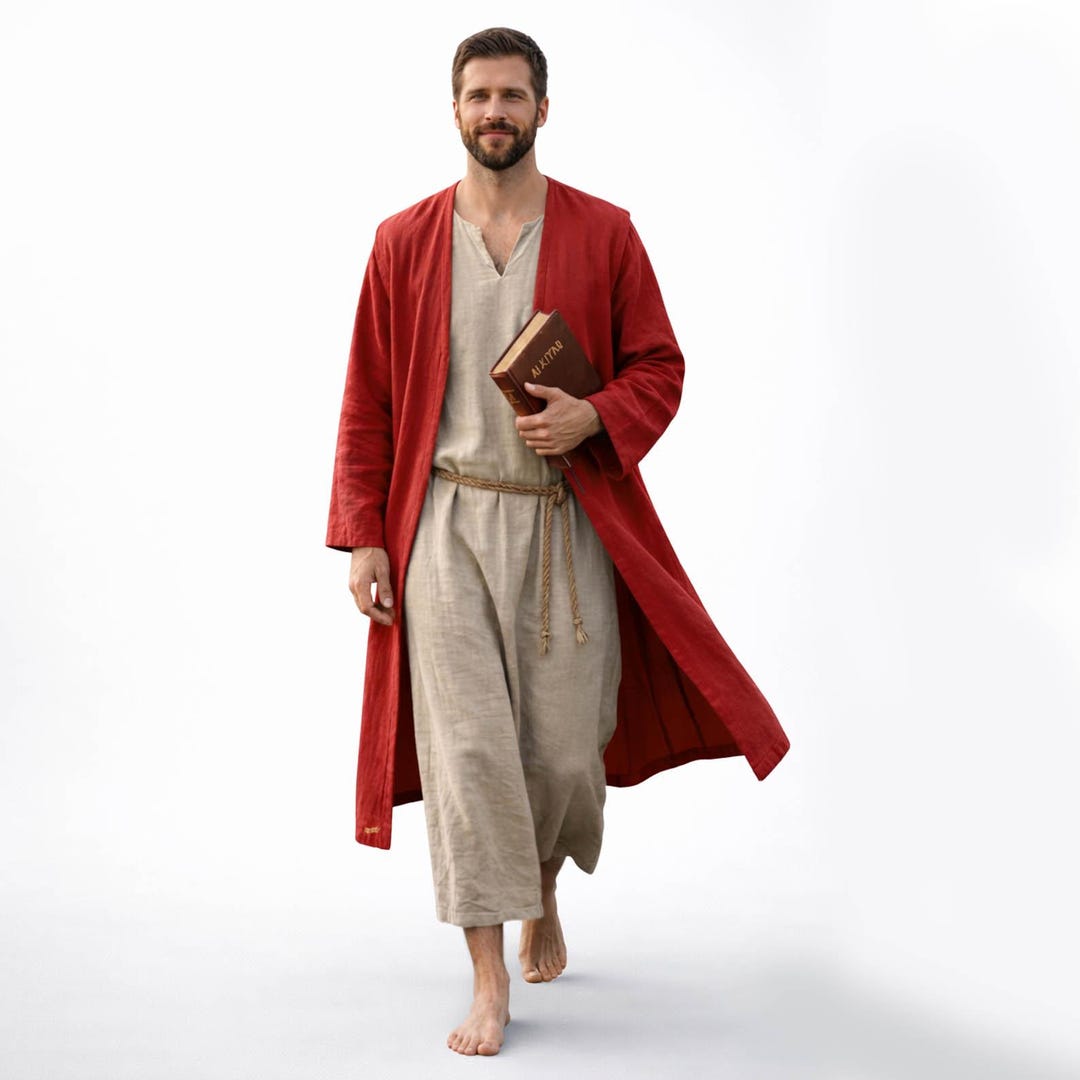 Authentic Jesus Christ Biblical Robe Costume – Red Outer Robe With ...