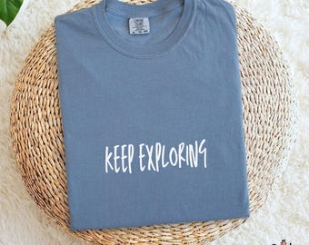 Hiking Camping Travel Shirt: Comfort Colors Adventure Graphic Explorer Tee