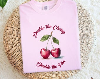 Coquette Cherry Shirt: Y2K Summer Fruit Foodie Tee With Retro Cherry Print