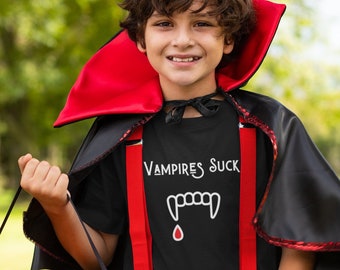 Halloween Kinder Vampire T-Shirt, lustige Vampirzähne TShirt, Halloween-Kostüm-T-Shirt, Kinder-Kostüm-T-Shirt